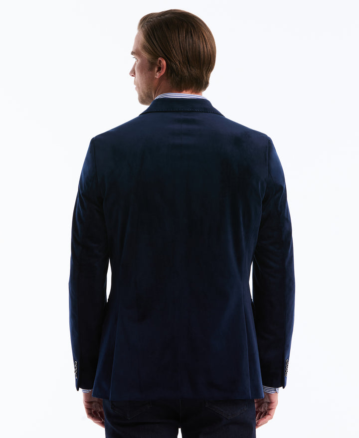 Slim Velvet Dinner Suit Jacket (Dark Sapphire) 