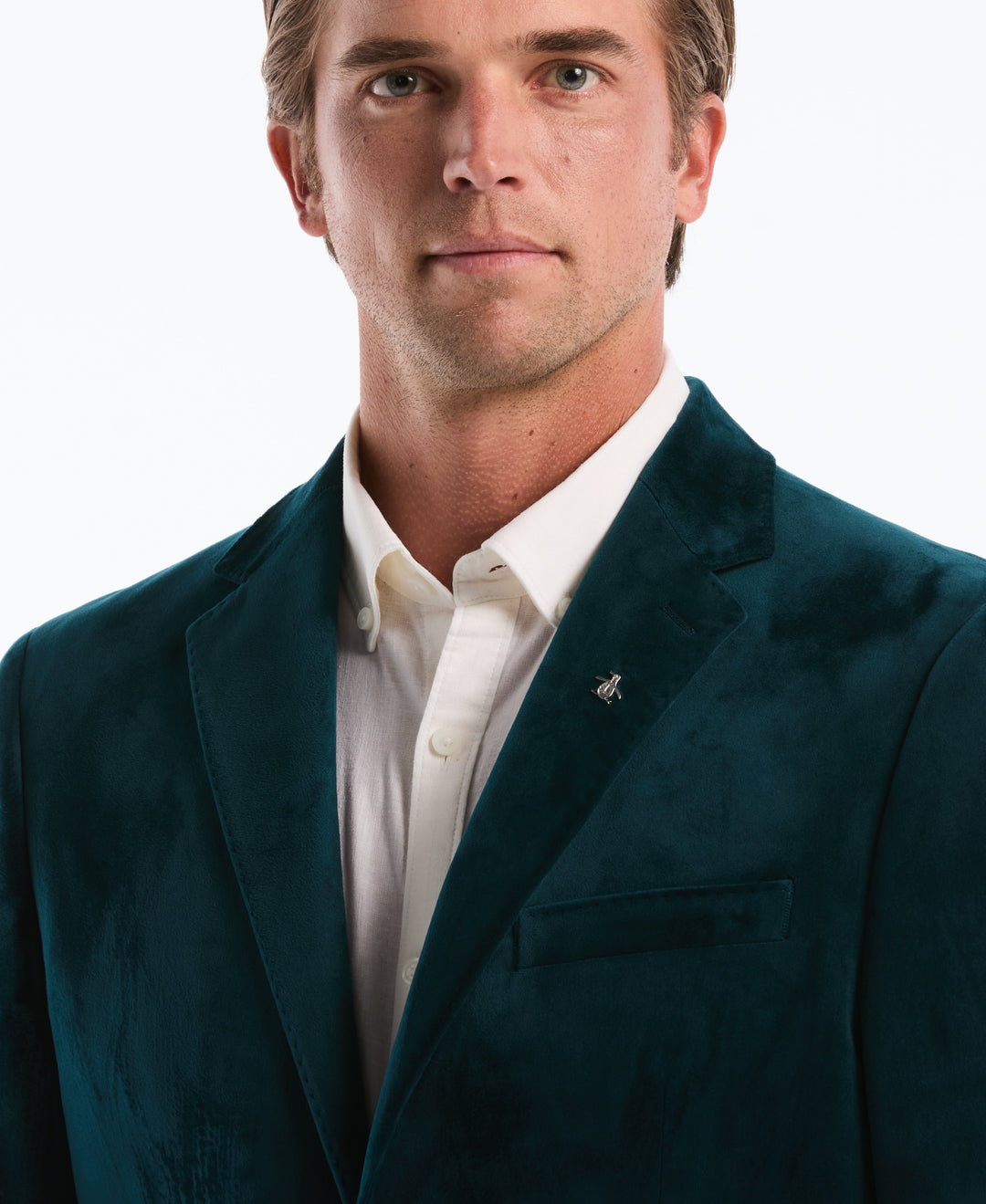 Slim Velvet Dinner Suit Jacket (Reflecting Pond) 