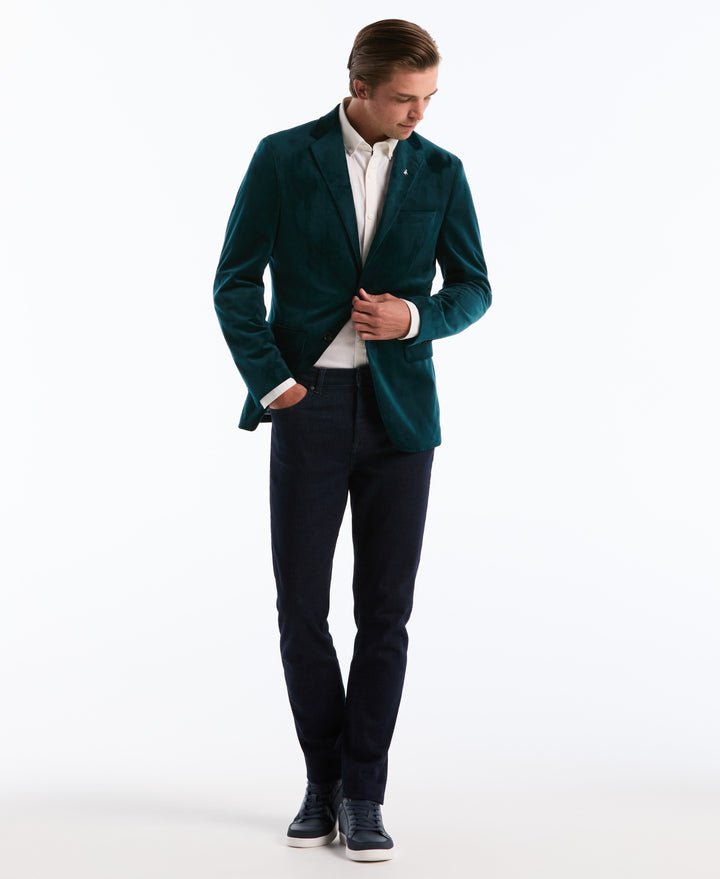 Slim Velvet Dinner Suit Jacket (Reflecting Pond) 