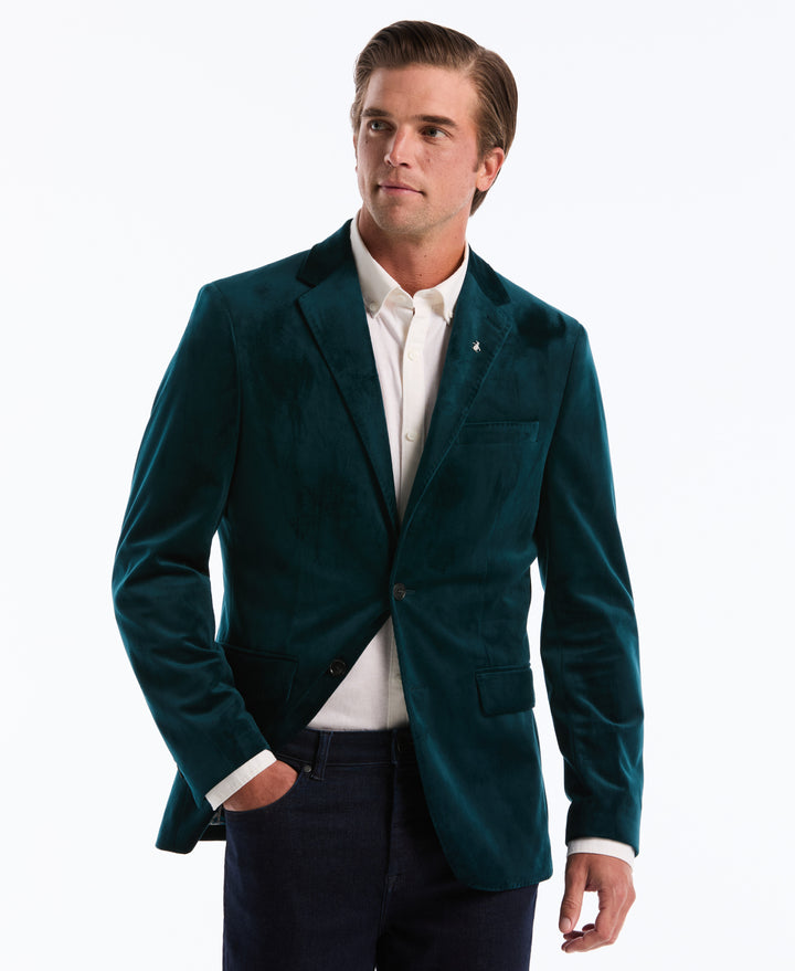 Slim Velvet Dinner Suit Jacket (Reflecting Pond) 