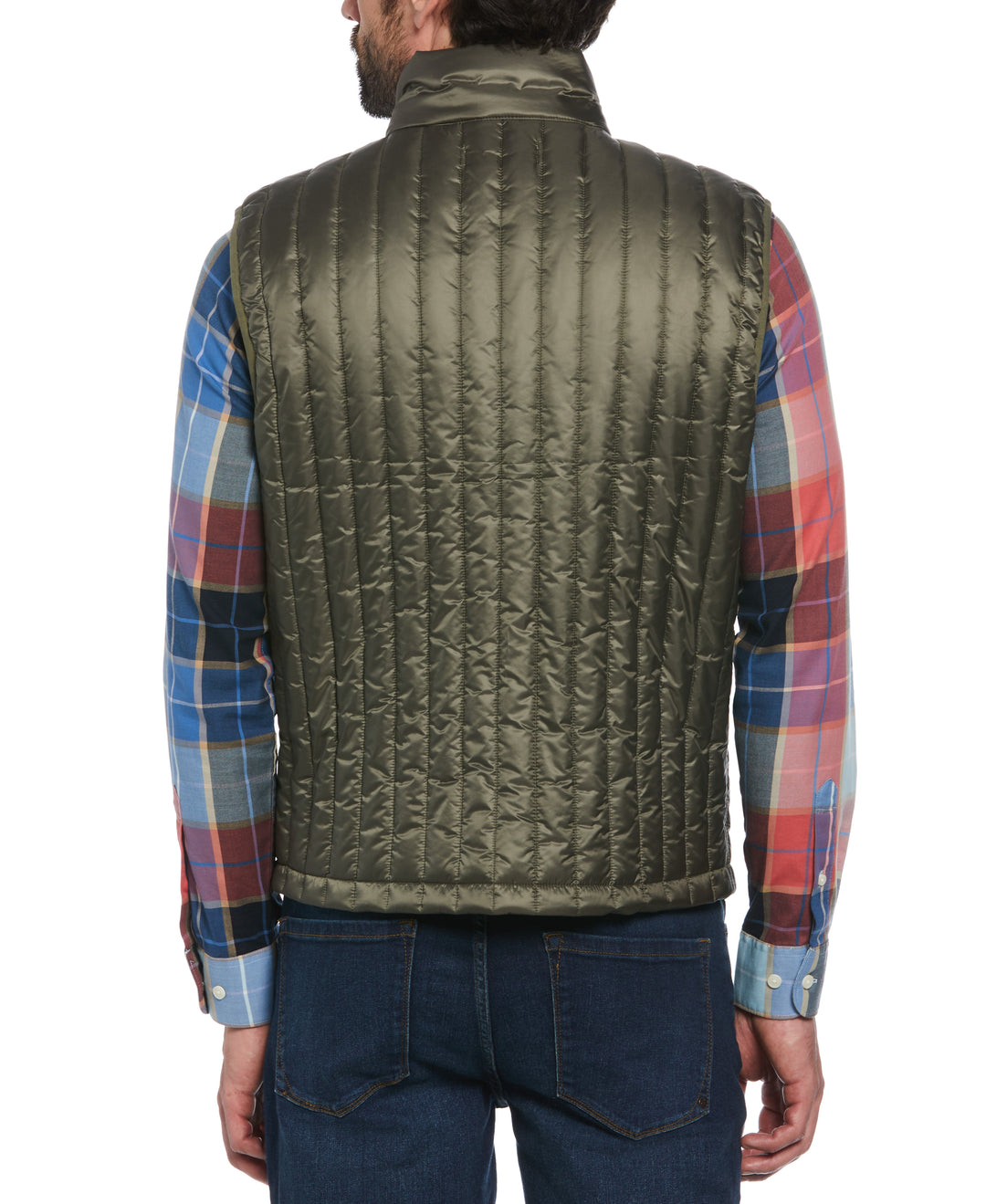 Poly Fill Vertical Channel Vest (Dusty Olive) 