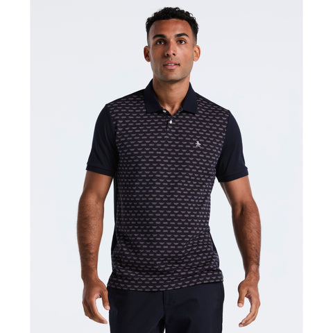 Diamond Jacquard Cotton Polo (Dark Sapphire) 