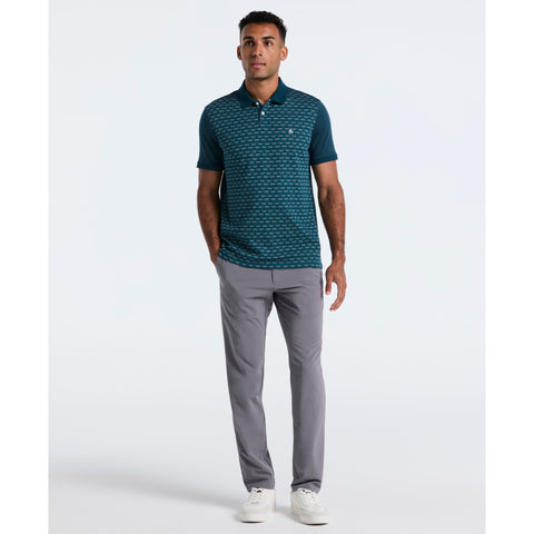 Diamond Jacquard Cotton Polo (Reflecting Pond) 