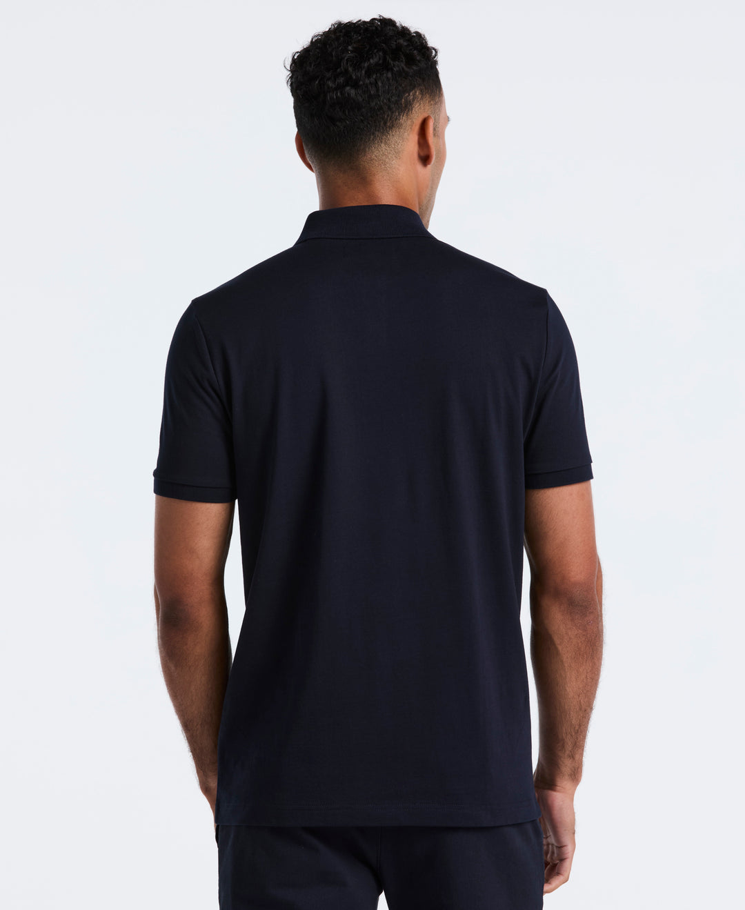 Diamond Jacquard Cotton Polo (Dark Sapphire) 