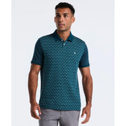 Diamond Jacquard Cotton Polo (Reflecting Pond) 