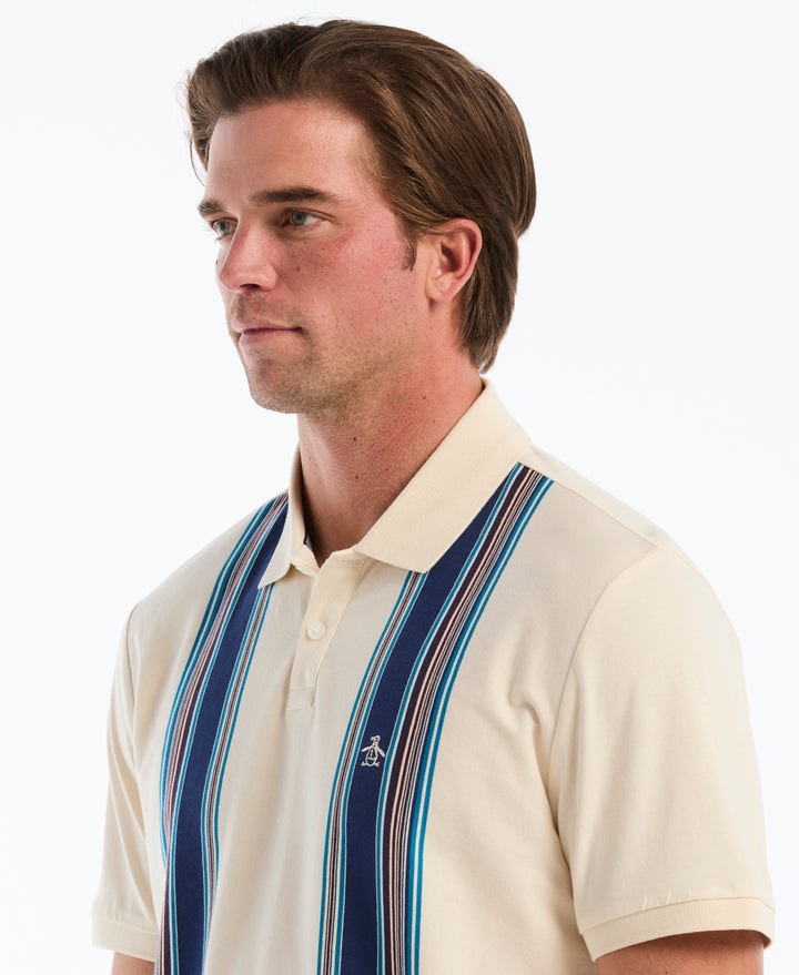 Cotton Vertical Stripe Polo (Birch) 