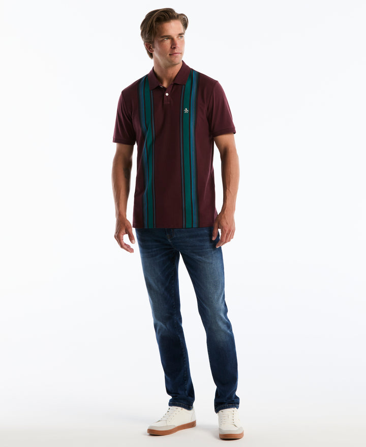 Cotton Vertical Stripe Polo (Port Royale) 