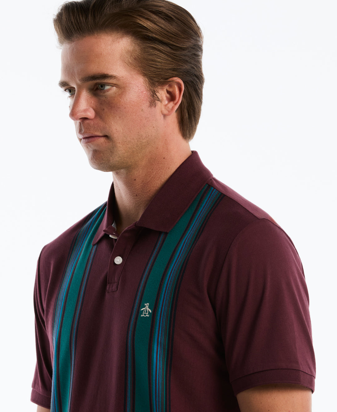 Cotton Vertical Stripe Polo (Port Royale) 