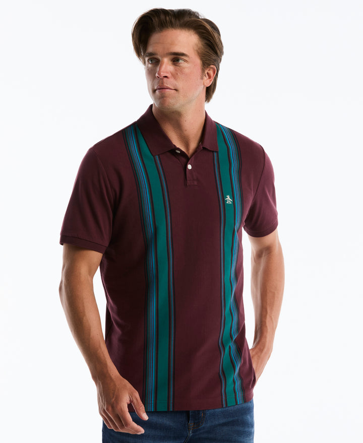 Cotton Vertical Stripe Polo (Port Royale) 