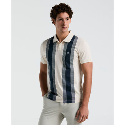 Jersey Vertical Wide Stripe Polo (Birch) 