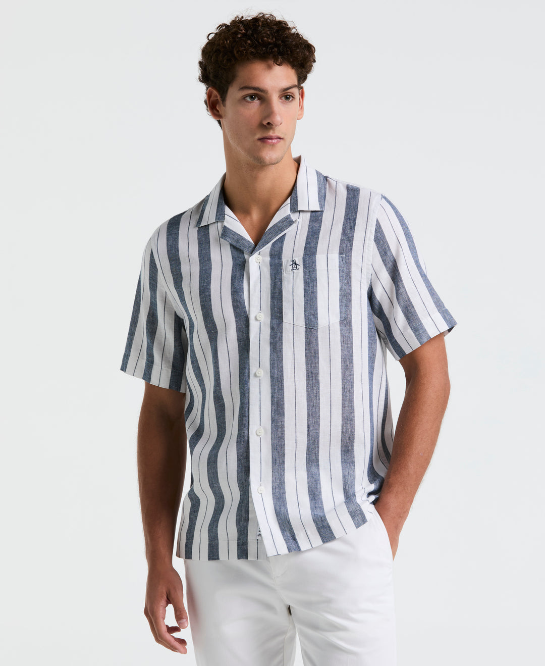 Camp Vertical Stripe Shirt (Sargasso Sea) 