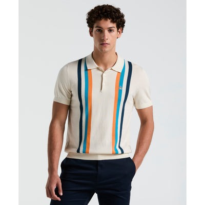 Vertical Stripe Sweater Polo (Birch) 