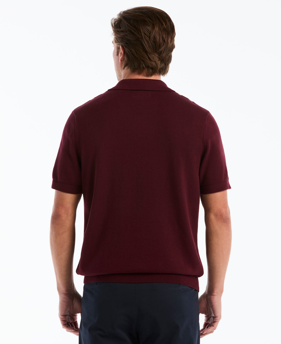 Cotton Vertical Stripe Sweater Polo (Port Royale) 