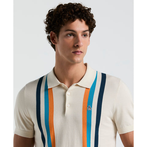 Vertical Stripe Sweater Polo (Birch) 