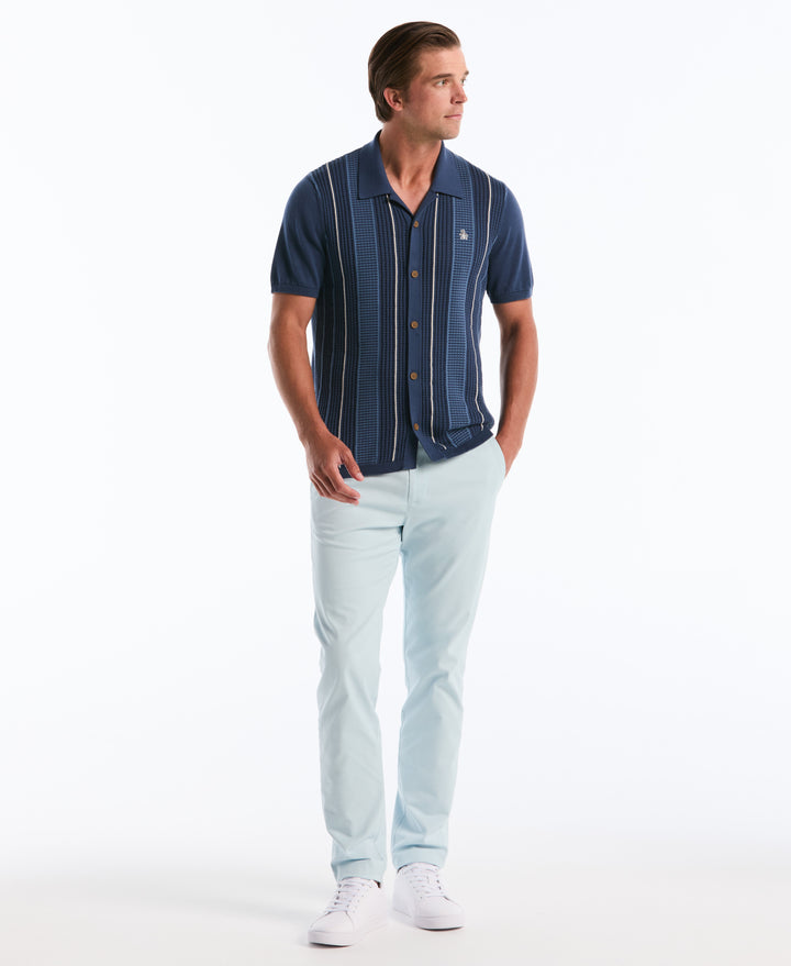 Vertical Stripe Sweater Polo (Sargasso Sea) 