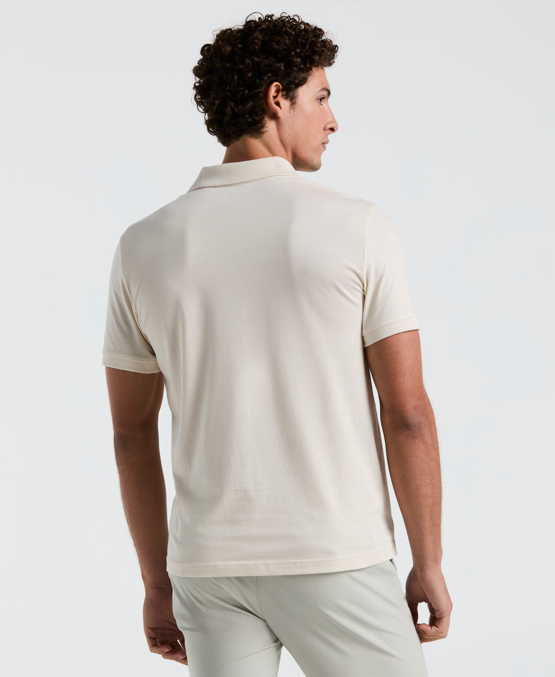 Jersey Vertical Wide Stripe Polo (Birch) 