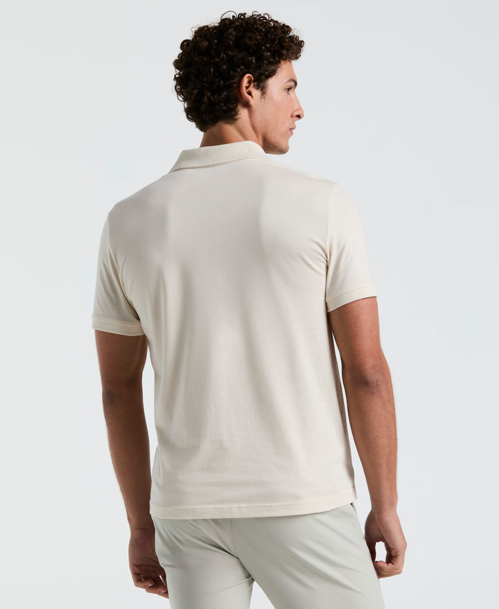 Jersey Vertical Wide Stripe Polo (Birch) 