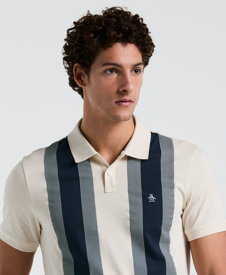 Jersey Vertical Wide Stripe Polo (Birch) 