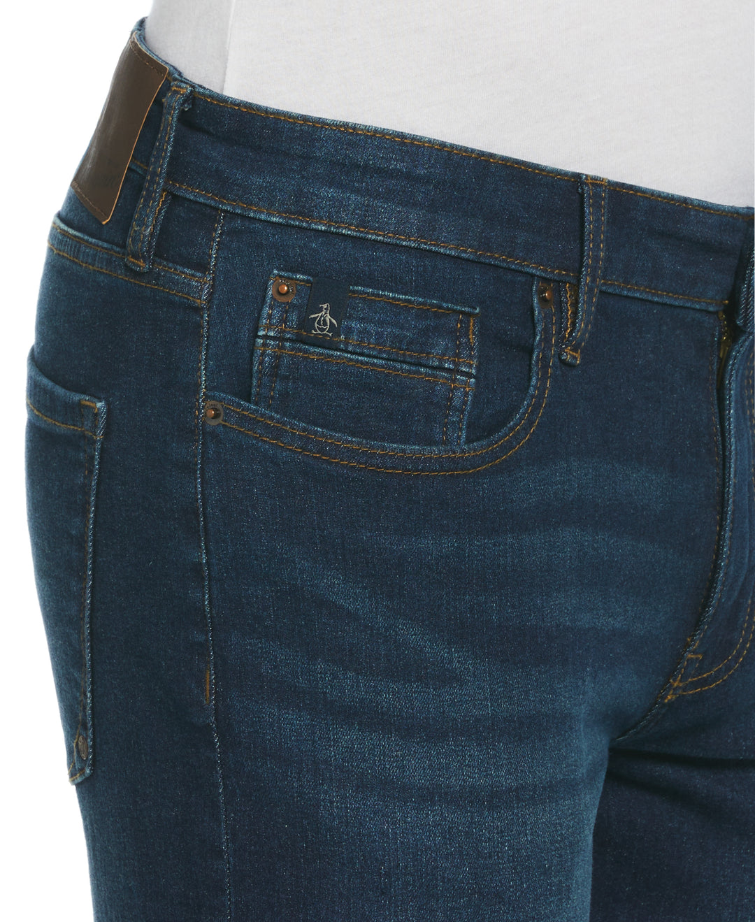 Vintage Wash Slim Fit Stretch Denim Trousers (Medium Vintage) 