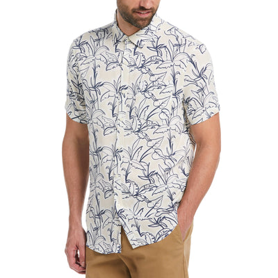 Viscose Linear Palm Print Shirt (Birch) 