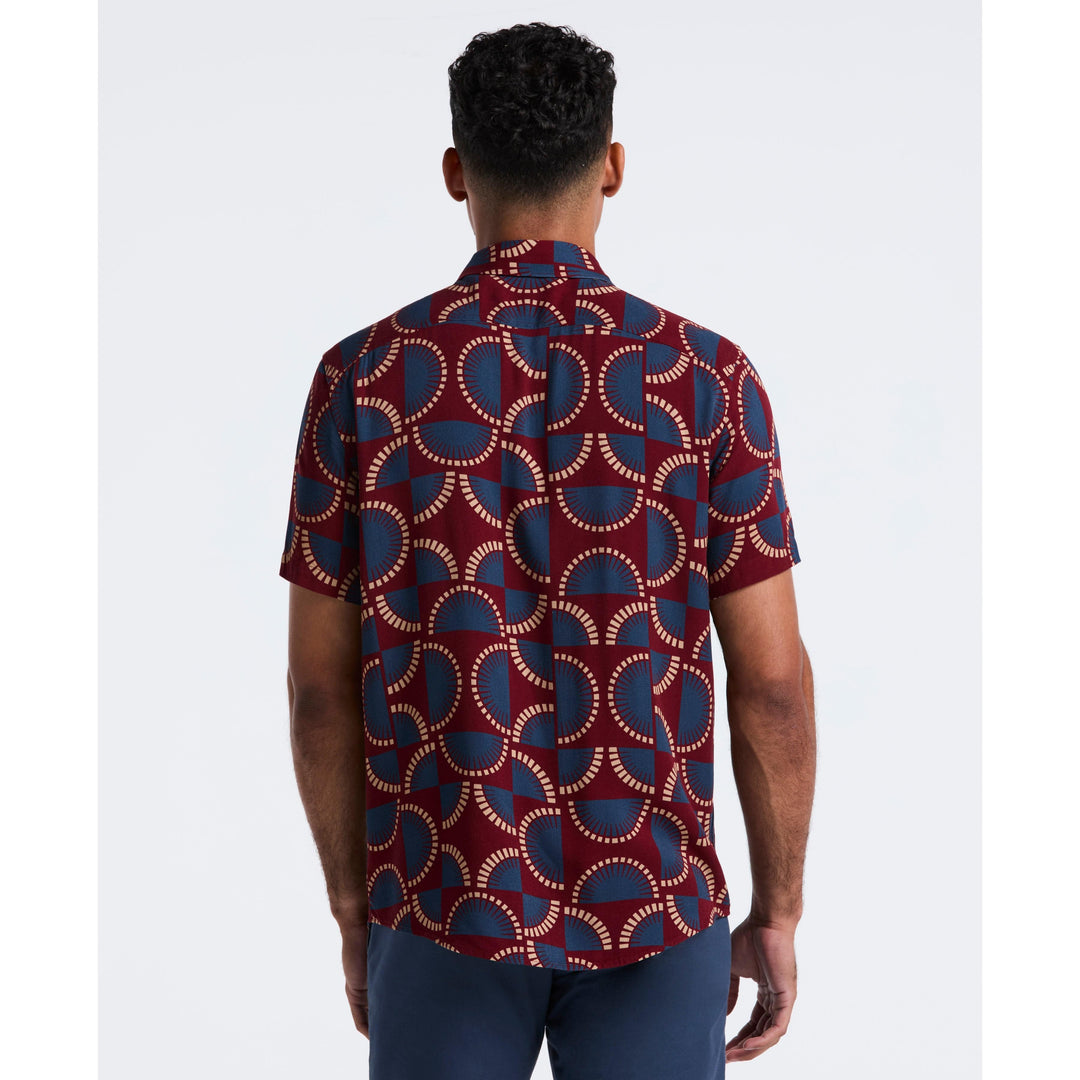 Viscose Print Short Sleeve Shirt (Cabernet) 