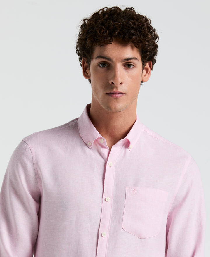 Washed Linen Shirt (Parfait Pink) 