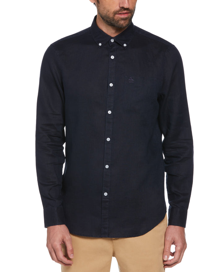 Washed Linen Shirt (Dark Sapphire) 
