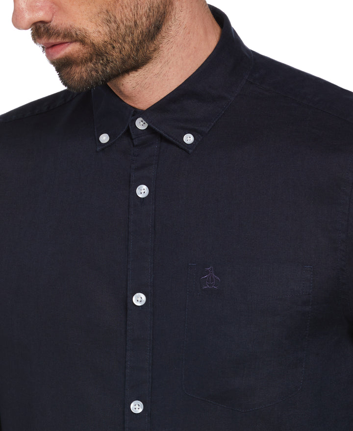 Washed Linen Shirt (Dark Sapphire) 