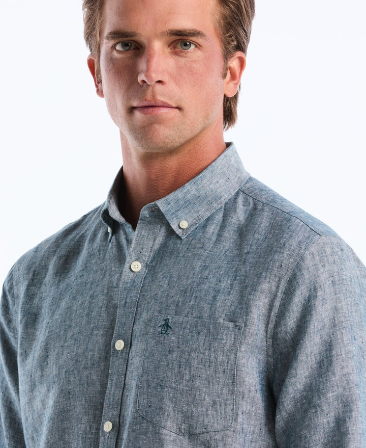 Washed Linen Shirt (Reflecting Pond) 