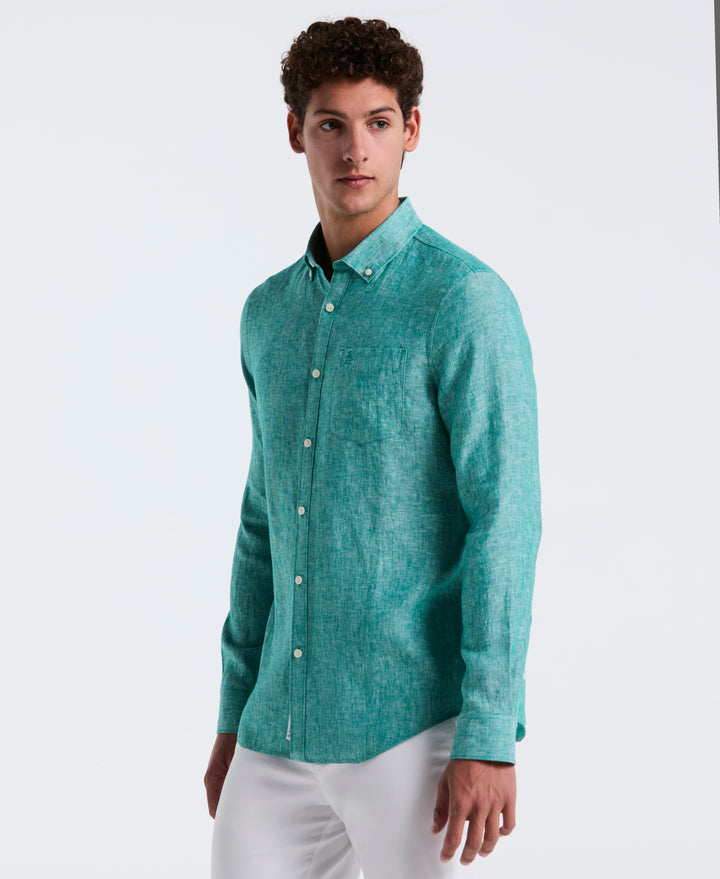 Washed Linen Shirt (Cadmium Green) 