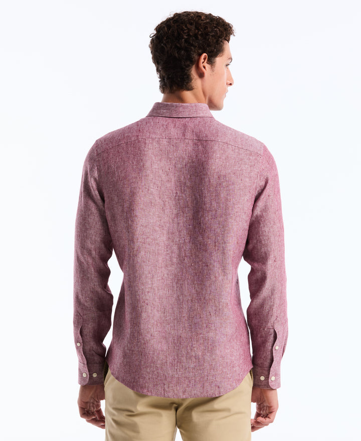 Washed Linen Shirt (Cabernet) 