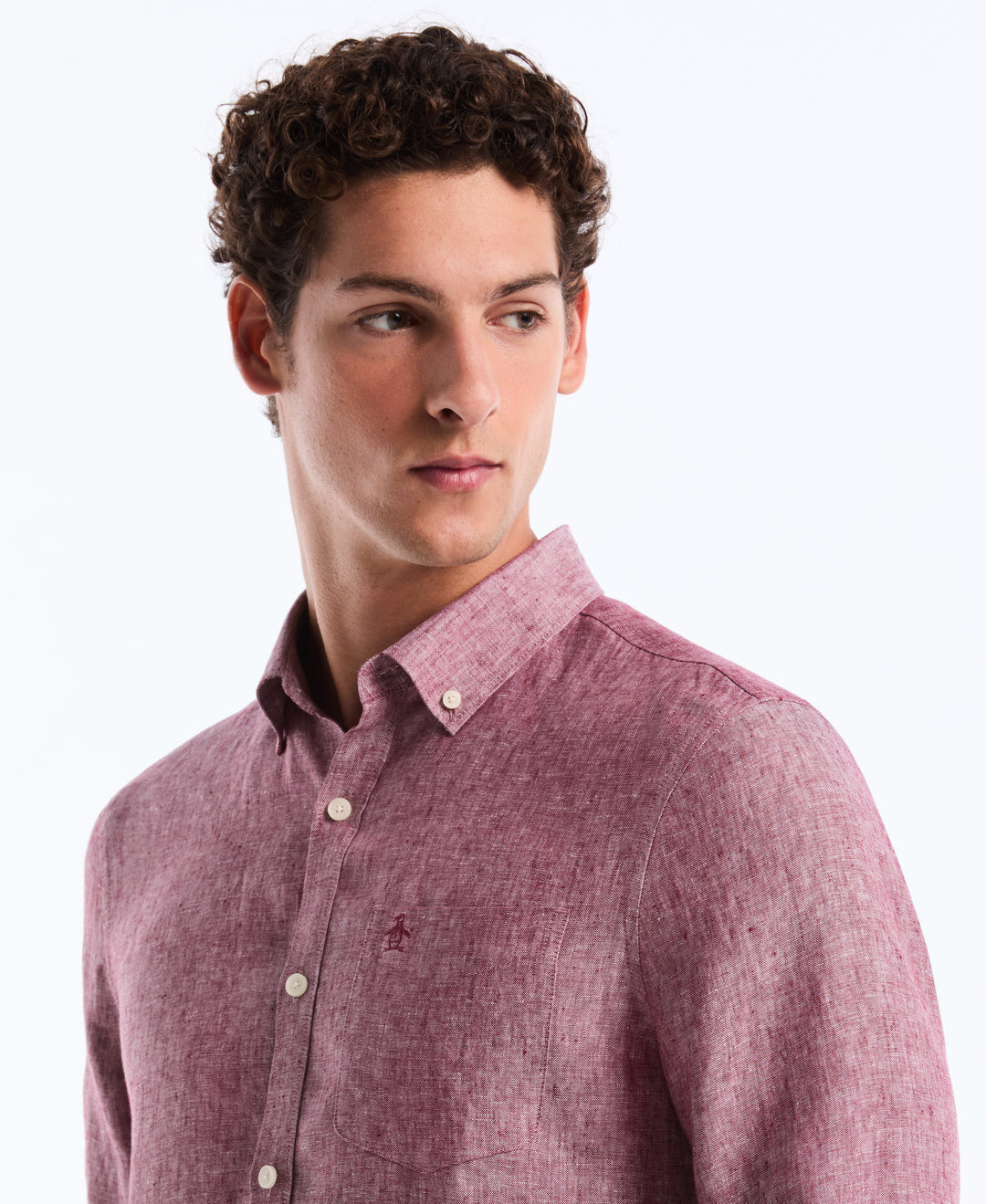 Washed Linen Shirt (Cabernet) 