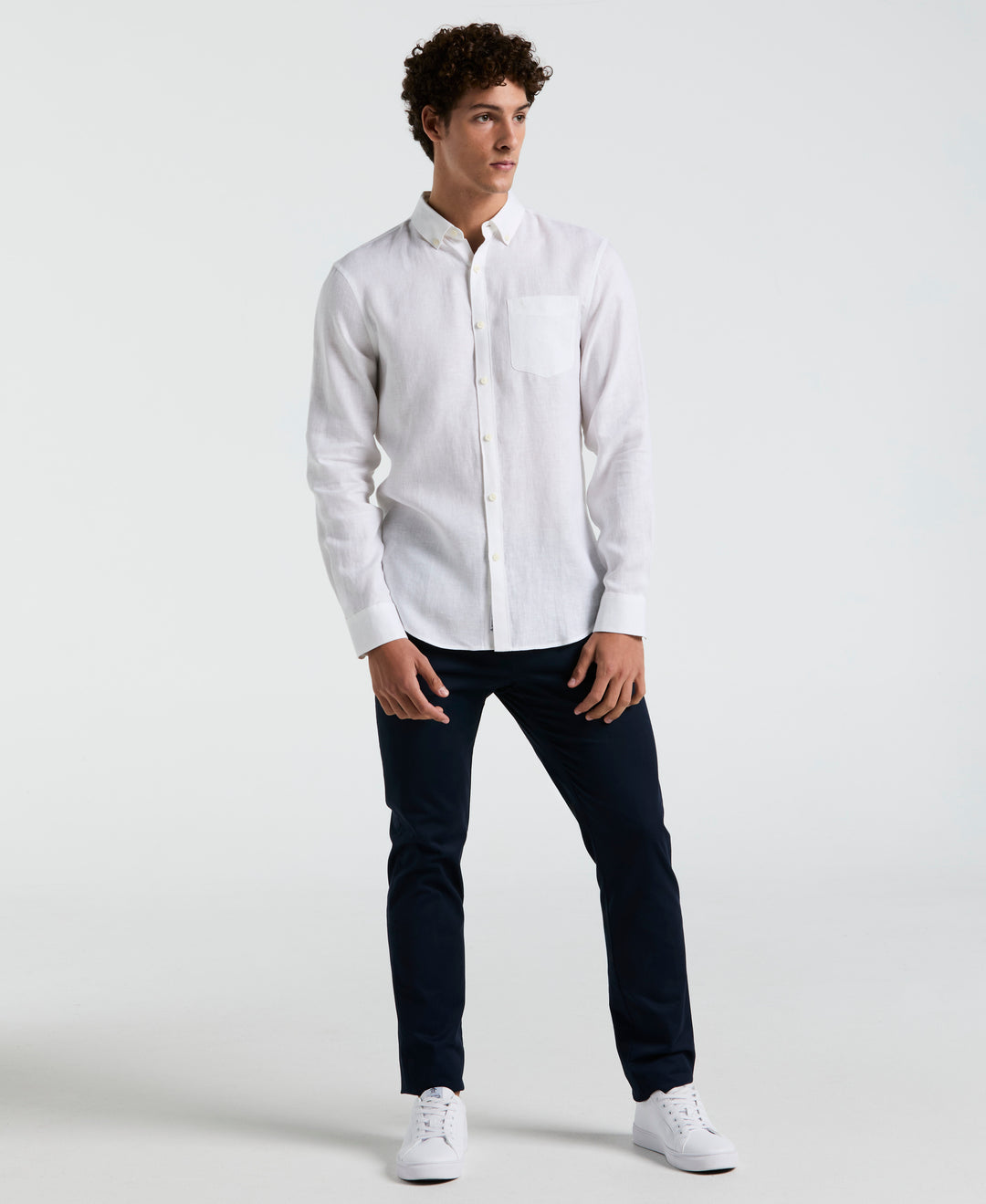 Washed Linen Shirt (Bright White) 