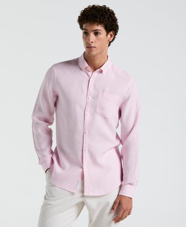 Washed Linen Shirt (Parfait Pink) 