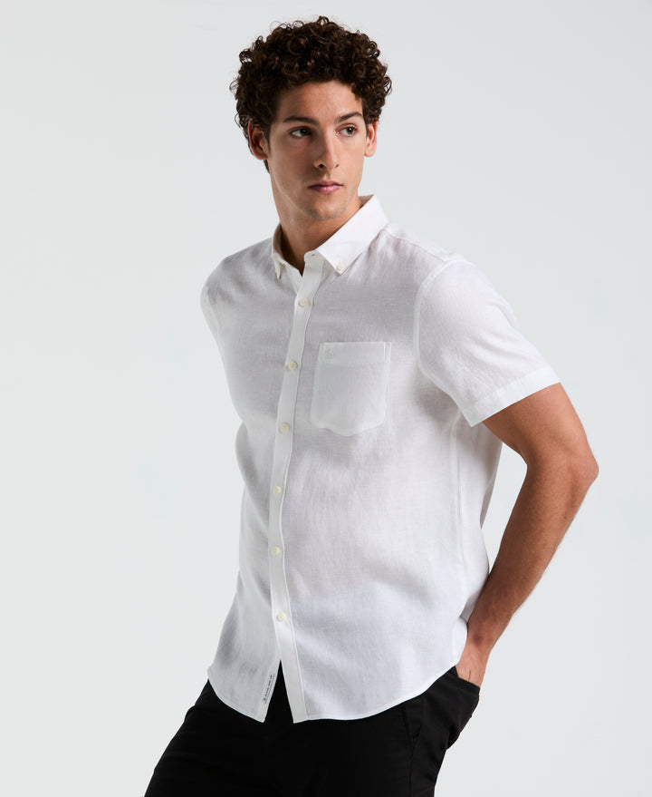 Washed Linen Shirt (Bright White) 