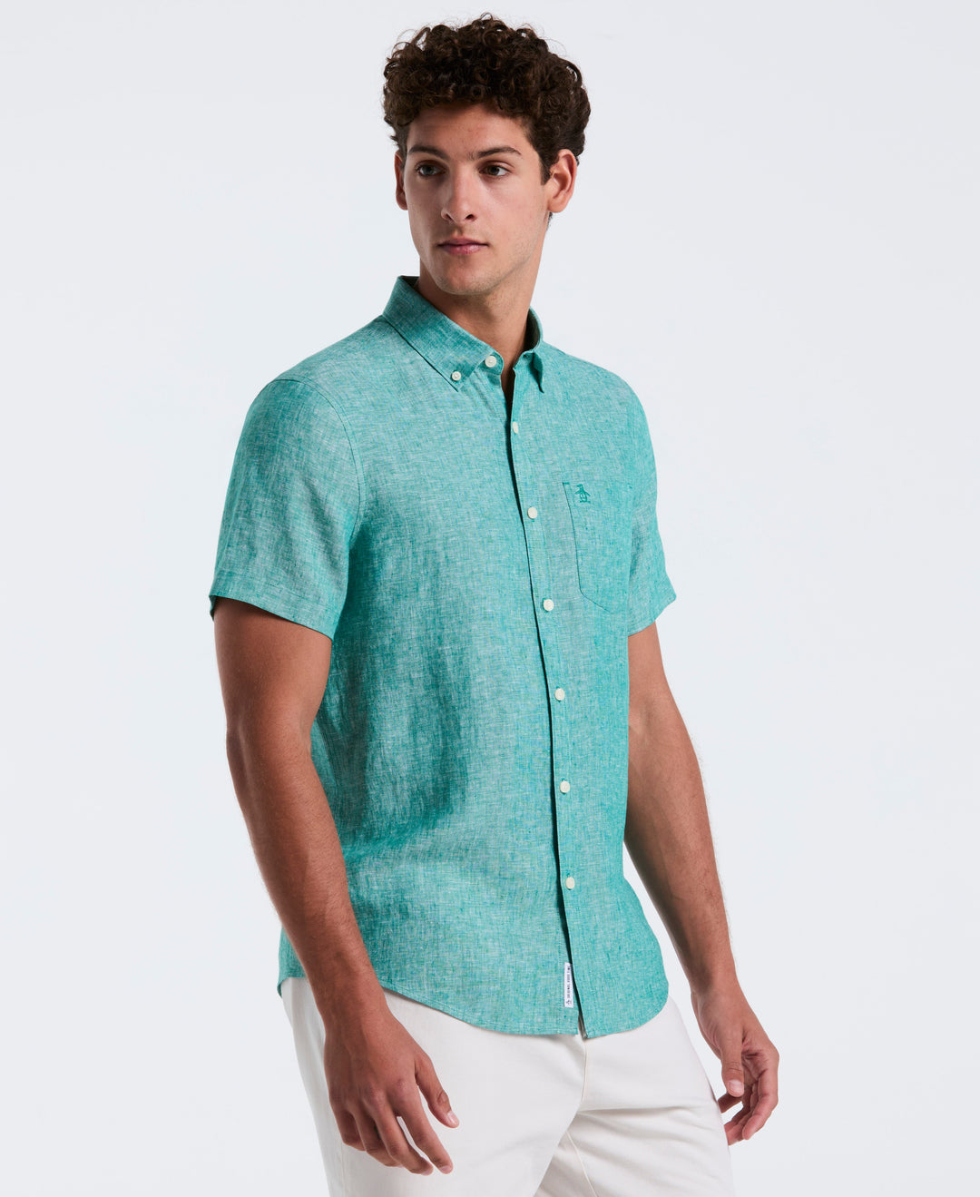 Washed Linen Pocket Shirt-Shirts-Cadmium Green-XS-Original Penguin