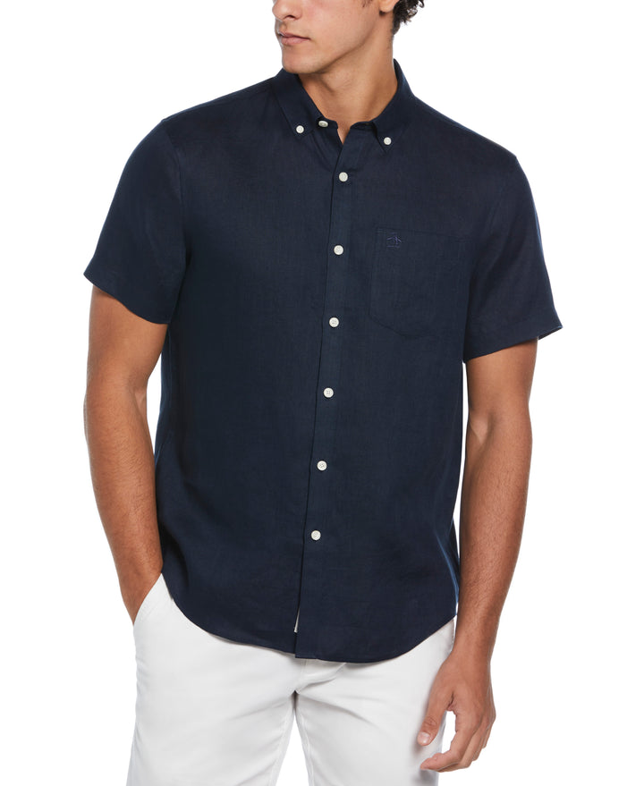 Washed Linen Shirt (Dark Sapphire) 