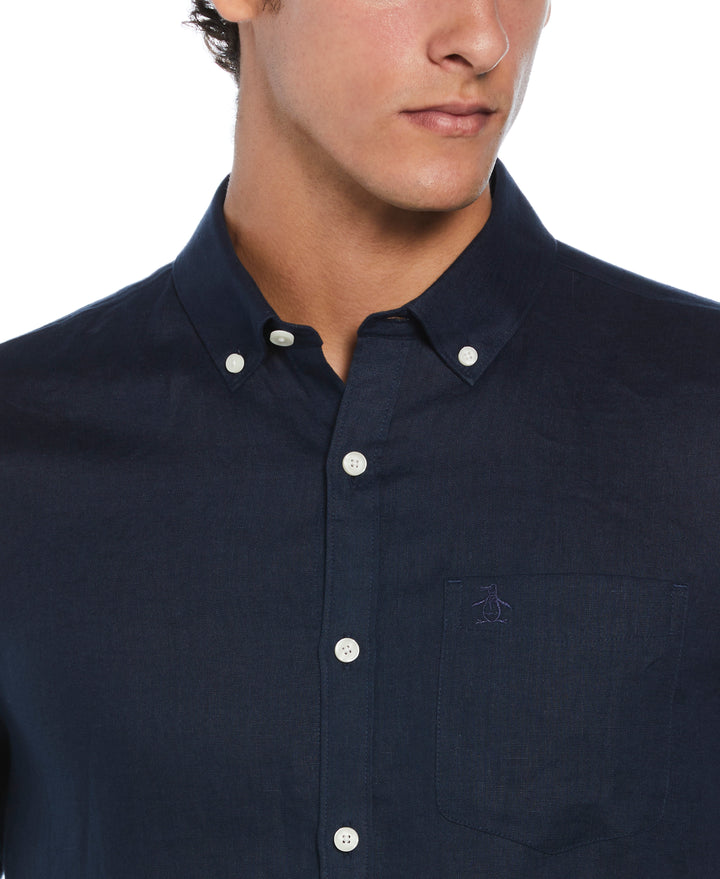 Washed Linen Shirt (Dark Sapphire) 