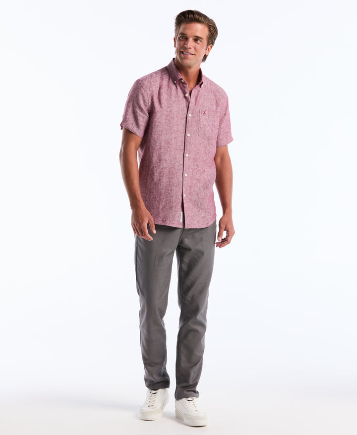 Washed Linen Shirt (Cabernet) 