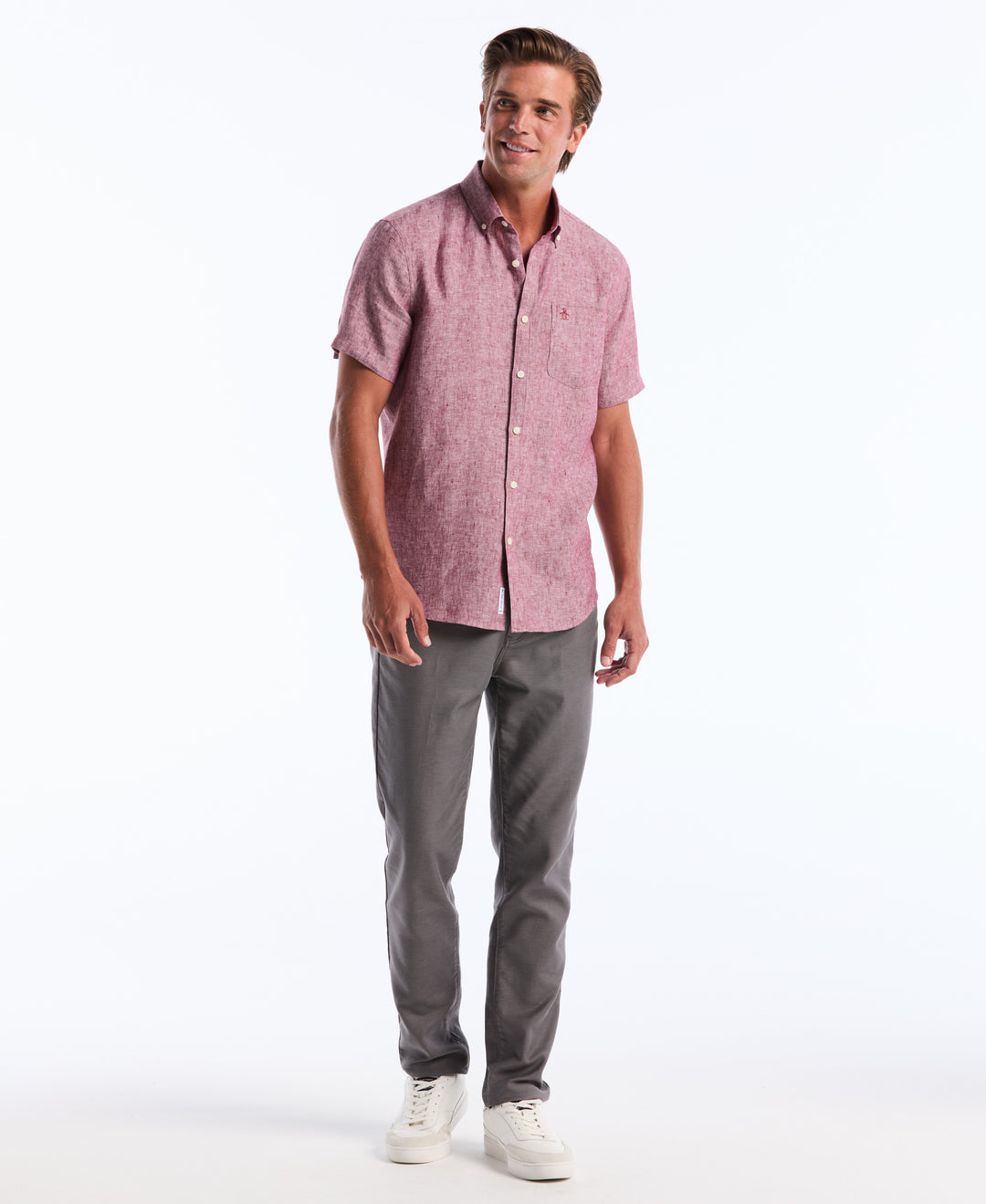 Washed Linen Shirt (Cabernet) 