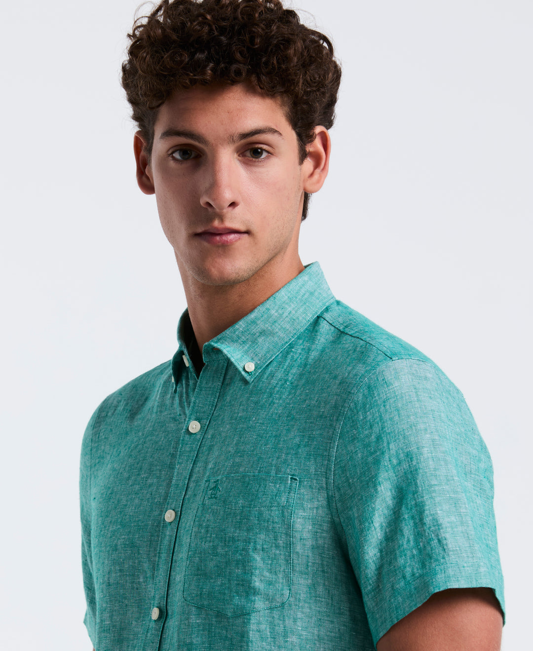 Washed Linen Shirt (Cadmium Green) 