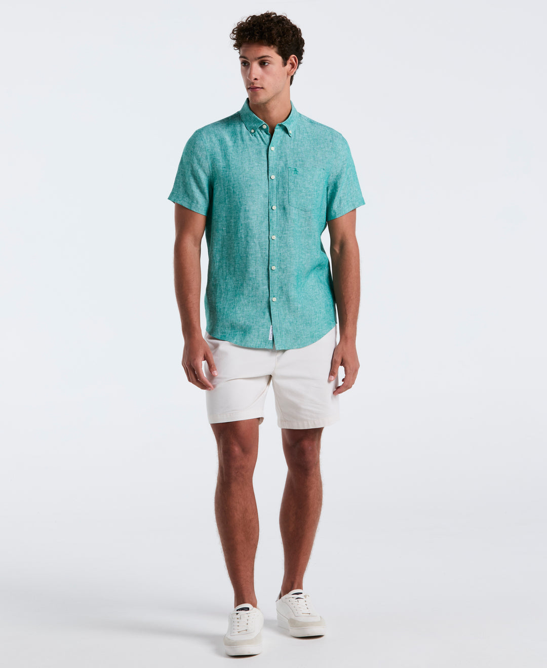 Washed Linen Shirt (Cadmium Green) 