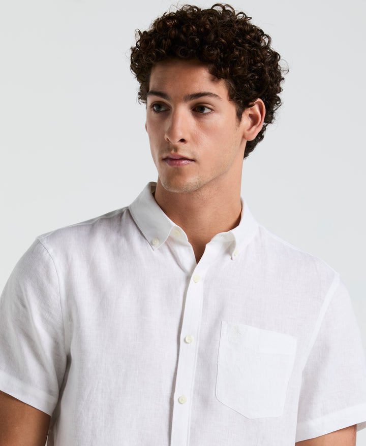 Washed Linen Shirt (Bright White) 