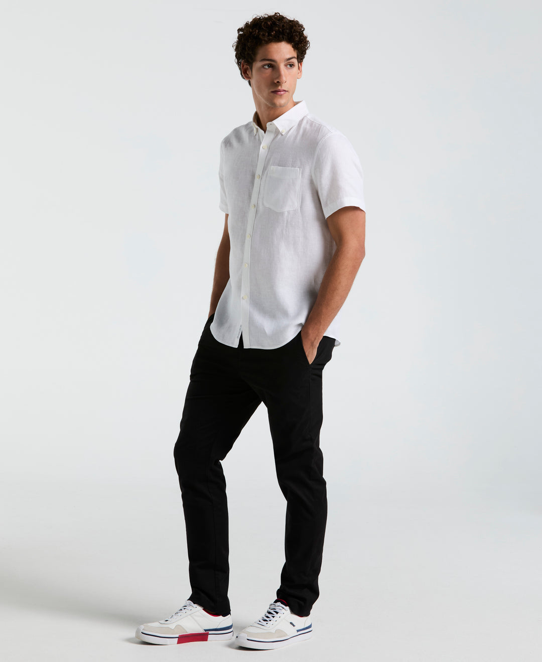 Washed Linen Shirt (Bright White) 