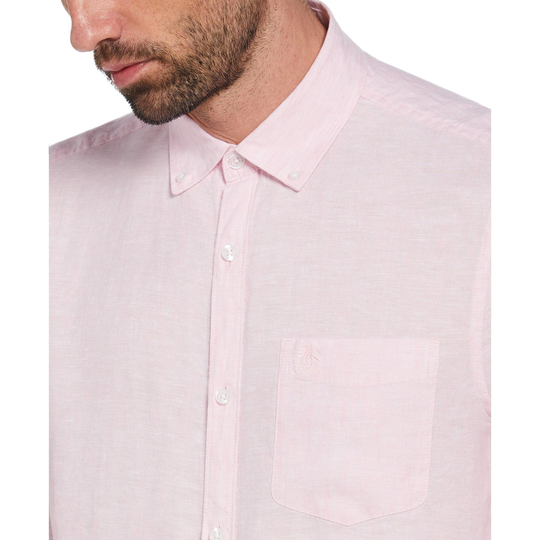 Washed Linen Shirt (Parfait Pink) 