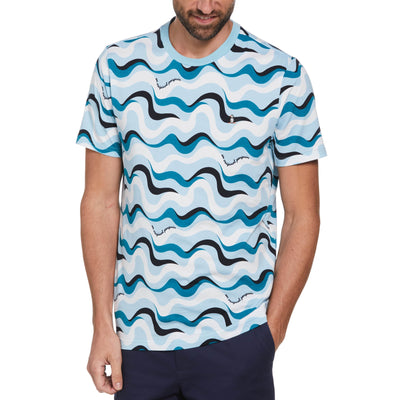 Wavy Print Fashion Tee (Cool Blue) 