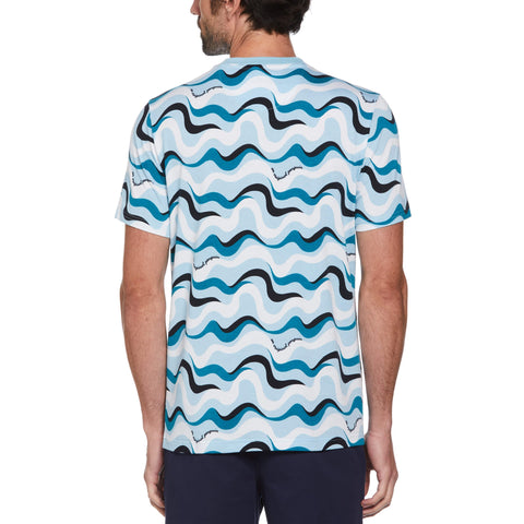 Wavy Print Fashion Tee (Cool Blue) 