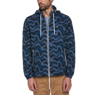 Wavy Print Ripstop Jacket (Dark Sapphire) 