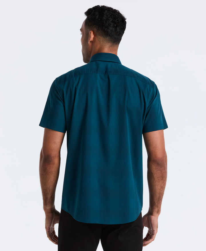 Stretch Tonal Plaid Shirt (Reflecting Pond) 