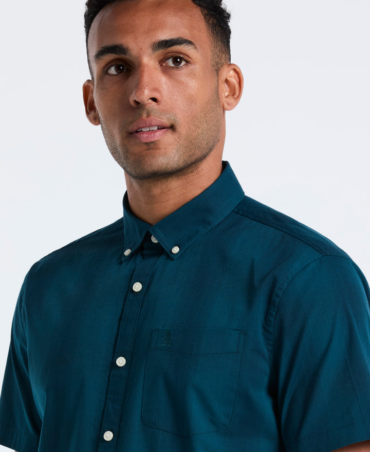 Stretch Tonal Plaid Shirt (Reflecting Pond) 